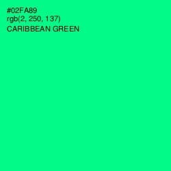 #02FA89 - Caribbean Green Color Image